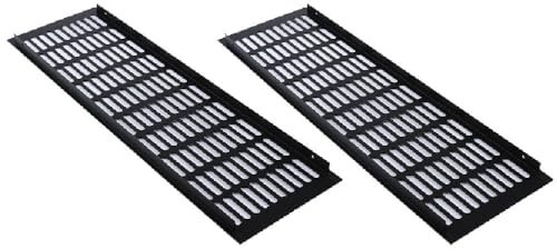 TopHomer 2 cubiertas de rejilla de ventilación, 150 mm x 600 mm, aleación de aluminio negro, rejilla de ventilación transpirable para armario de cocina