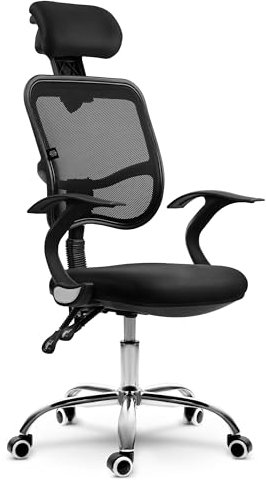 Sofotel Bürostuhl Ryga - Schreibtischstuhl Stuhl Büro mit Höhenverstellung - Bequem Praktisch - Atmungsaktives Gewebe - Stabile und Langlebige Konstruktion - 60 x 60 x 131 cm - [Schwarz]