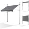 Canopée Store Banne Manuel 300 x 120 cm - Auvent de Terrasse sans Perçage - Protection Solaire Réglable avec Manivelle - Gris