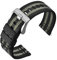 ANNEFIT Nylon Militär Uhrenarmband 18mm, Schnalle aus Edelstahl, Schnellverschluss Aatmungsaktive Armband für Herren Damen (Schwarz+Grau)