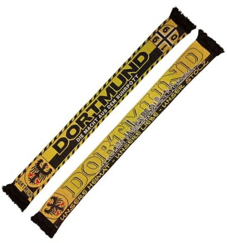 Wallitschek Schal Dortmund - Die Macht aus dem Ruhrpott, schwarz-gelb, Fussball, 1909, Fanschal, Strickschal