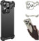 Aluminum Metal Corner Edge Pad Phone Case for iPhone 15 14 13 Pro Max,Four Corners Anti-Drop Cover with Lens Protection,Frameless Backless Heat Dissipation Shell