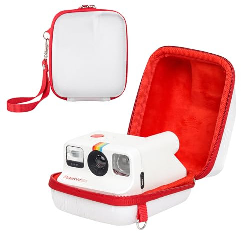 MUZIRI KINOKOO Case Compatible for Polaroid GO Camera - Hard EVA for Polaroid GO Camera Case Carrying Protective Case - Shockproof Storage Travel Cover with Wrist Strap-White