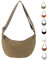 GoPaw Damen Cord Crossbody Bag, Halbmond Tasche Cord Umhängetasche, Damen Halbmond Tasche Schultertasche Mit Schultergurt Einstellbar Lässige Umhängetasche aus Kord für jeden Anlass (Khaki)