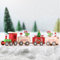 GEBETTER Holz Weihnachtszug Deko Mini Weihnachten Zug Eisenbahn Weihnachtsdeko Xmas Party Tischdeko Weihnachtsbaum Rentier Ornament Dekoration Geschenke (Rot-Weiß)