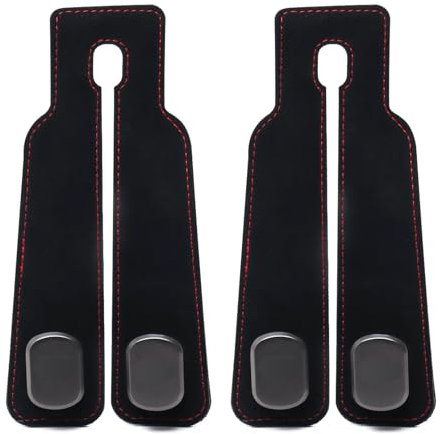 2 Pcs Car Headrest Hook,Universal Black Car Seat Back Double Headrest Hook,Multifunctional Hook for Car Seat Back Car Seat Organizer Hooks for Hang Bag Handbag Grocery Bags