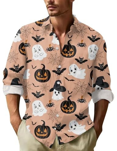 Costume Halloween Homme Chemise Hawaienne Homme Déguisement Halloween Homme Chemises Chemise Hawaienne Homme Chemise Homme Noir Veste Bucheron Chemise Homme Manches Longues Rose 3XL