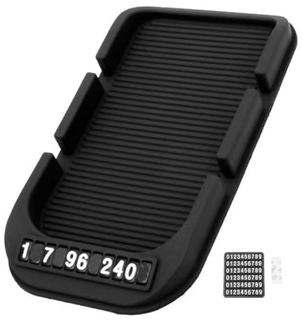 3-in-1 Auto Anti-Rutsch-Pad Multifunktionale Silikon Anti-Rutsch-Matte für Armaturenbrett, Handyhalterung Organizer Hitzebeständige Wiederverwendbare Silikon-Auto-Pad-Klebepads für Smartph (Schwarz)