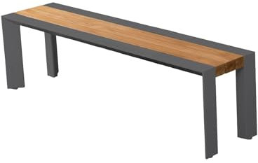 Gravidus Bank Silea – Wetterfeste Gartenbank, Aluminium, Holz-Optik