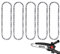 WIRSHO 5pcs 8 Inch Mini Chainsaw Chain with 48 Drive Links, 1/4 Pitch .043 (1.1 mm) Gauge fits 8 Mini Chainsaws, Replacement Chain fits for Battery Cordless Handheld Electric Chainsaw