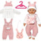 LETTERASHQP 5 Stück Kleidung Outfits für Baby Puppen Puppenkleidung 35-43 cm Baby Kleidung Puppenkleidung Outfits Baby Zubehör Baby Puppe Kleidung Zubehör mit Hut Langarm Hose für Kinder