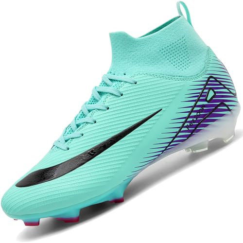 Lvptsh Zapatos de Fútbol Hombre Botas de Fútbol Spike Aire Libre Niños Calzado de Fútbol Tacos de Fútbol Multitacos Ligero,Green,EU44