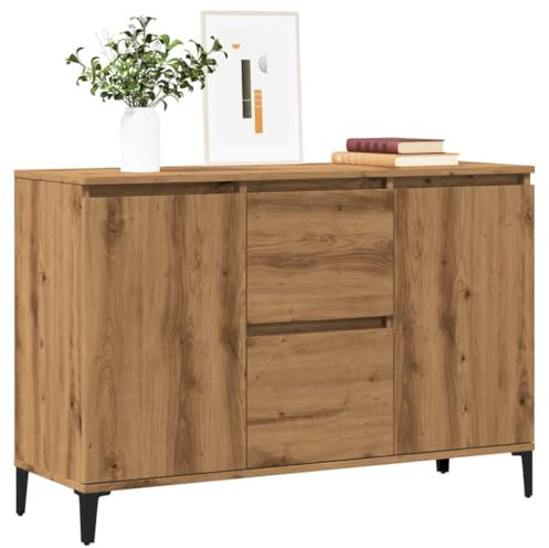 Myheimly Sideboard Kommode Anrichte Schrank Beistellschrank Mehrzweckschrank Standschrank Wohnzimmer Flur Sideboard Eiche handwerklich