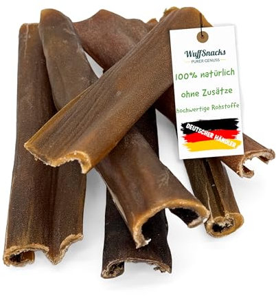 getrocknete Hirschhaut für Hunde | 1 kg | natürlicher Kauartikel | 100% Hirsch | Hirschhautstreifen Hund | Kausnacks für Hunde von Wuffsnacks