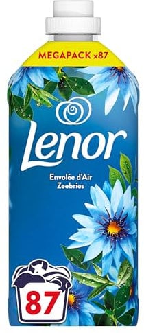 Lenor Adoucissant Envolée d'Air, 87 Lavages, 24H De Fraîcheur Relaxante, Avec Huiles Essentielles, Parfum Relaxant Sensation Zen, Efficace en Cycles Rapides et à Froid, Testé Dermatologiquement