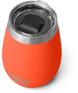YETI Rambler 10 oz Wine Tumbler, Vacuum Insulated, Stainless Steel with MagSlider Lid, Papaya