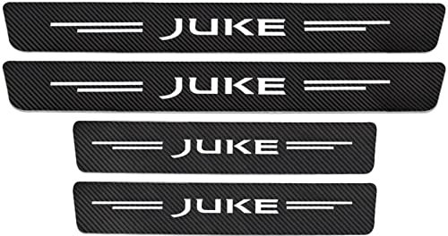 Symilov Car Door Sill Protector for Nis-san JUKE 2013-2024, 4Pcs Anti Scratch Carbon Fiber Threshold Edge Entry Guard Stickers Kick Plates Styling Accessories,White