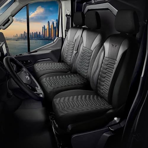 RC Royal Class Transporter Sitzbezüge für Ford Transit ab 2014 maßgeschneidert 2+1 Sitzbank in Schwarz Grau 1182T001A3BL