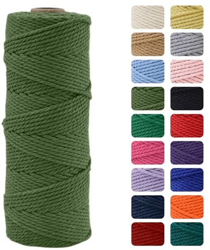 MOMAHUA 3MM Macrame Cord Rope 100m Avocado Green Chemical Free Rope for DIY Crafts,Home Decor and Gift Wrapping,Christmas Wedding Decors