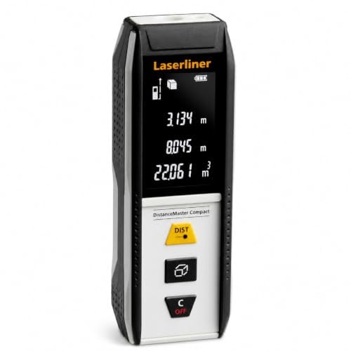 Laserliner Laser Entfernungsmesser, DistanceMaster Compact 30, digitales Messgerät mit 30 m Messbereich, Messung von Länge/Fläche/Volumen