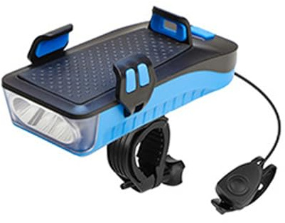 SLYHHZHMY Supporto per Telefono Da Bicicletta Con Luce Integrata, Campanello E Power Bank Portatile (Blu)