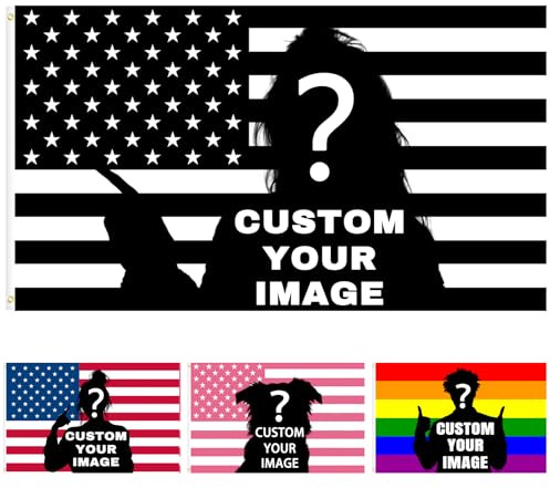 Personalisierte Flagge, Flagge mit gesicht - 2 × 3/3 × 5/4 × 6/5 × 8 FT, Fahne selbst gestalten für Geburtstage, Weihnachten, Schlafsäle, Schlafzimmer Dekoration