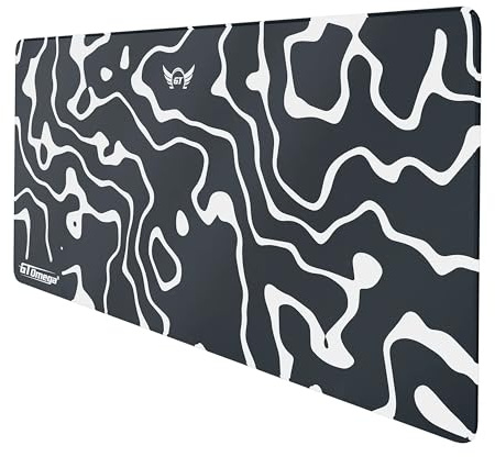 GT OMEGA WAVE Mouse Mat Medium - 4mm Thick Cushioning, with Embroidered Edges and a Non-Slip Rubber Backing, Water-Resistant, Minimalist Design