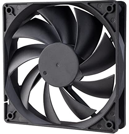 Akasa 120mm automatischer Thermo Lüfter, 12cm schwarzer Gehäuselüfter mit Wärmesensor, 12V PC Ventilator Temperatur Gesteuert, Auto Geschwindigkeitskontrolle, inkl. 3 auf 4 pin Adapter, AK-174BKT-B