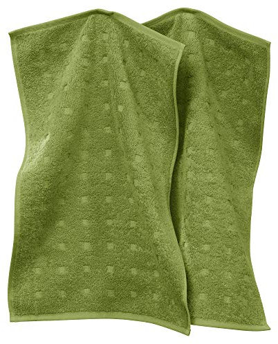 Möve Gästetuch 2er-Pack Quadretti Walk-Frottier grün Größe 30x50 cm