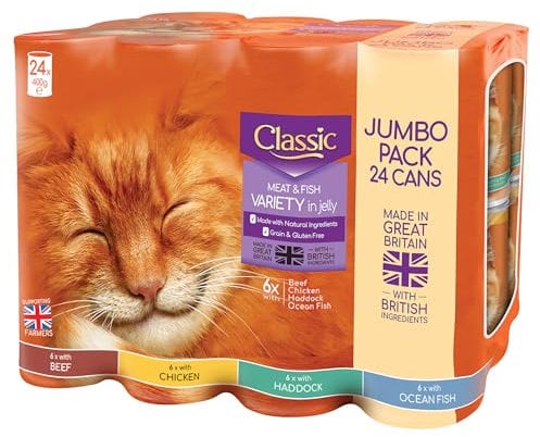 Butcher's Classic Wet Cat Food Variety Tin Fish and Meat in Jelly (24 x 400g)
