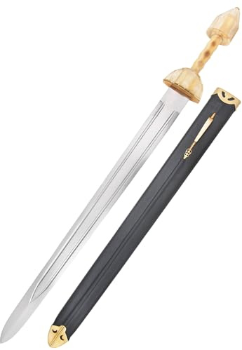 Battle-Merchant Spätrömische Spatha mit Scheide | Dekorative Römische Langschwert Replik für Reenactment & Historische Darstellungen, Ausstellungsstück, ab 18