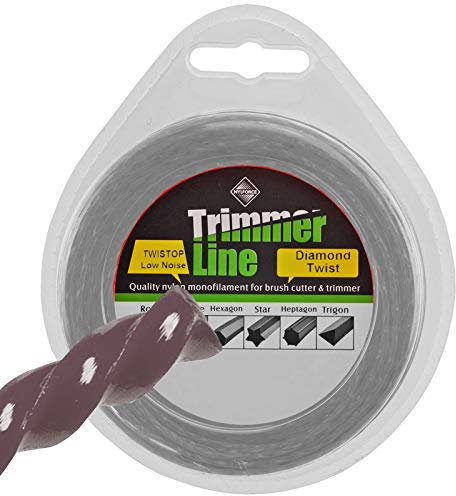 Spares2go Trimmerfaden, Ersatzfaden für Freischneider / Trimmer der Worx WG100-Serie, quadratisch, geräuscharm, 1,5 mm Durchmesser, auf Spule, 15 m