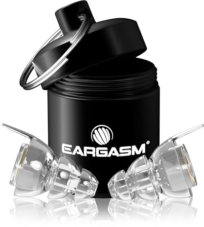 Bouchons d'oreilles transparents haute fidélité Eargasm pour concerts, festivals, musiciens, DJ, vie nocturne, moto - Bouchons d'oreille réutilisables pour une réduction du bruit jusqu'à 21 dB