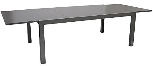 Ausziehtisch Aluminium 200/300x110cm Gartentisch Glasplatte Tisch Gartenmöbel