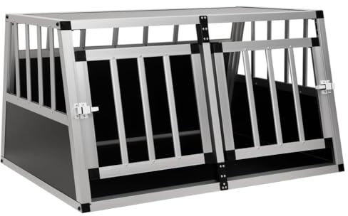 vidaXL Hundetransportbox Doppeltür 89x69x50 cm Hundebox Reisebox Transportbox