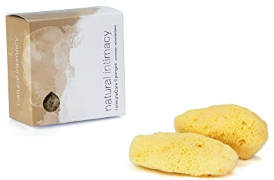 IntimateCare Sea Sponges. 2X 6.5-8cm Mediterranean Sponges in Plastic Free Packaging. Absolute Quality.