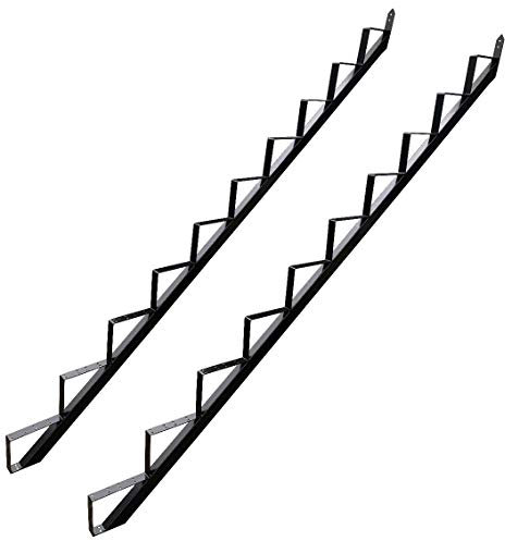 10 Stufen Treppenrahmen Stahl-Treppenwange Treppenholm Geschosshöhe 186cm Schwarz/Ideal für den Einsatz im Innen und Außenbereich