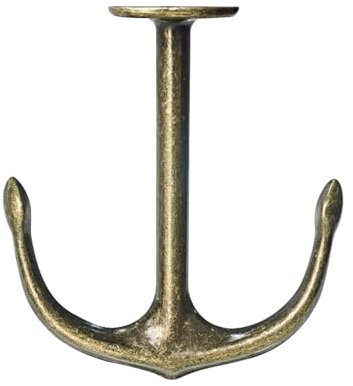 BAMI-LEE House Anchor Shape Zinc Alloy Double Prong Ceiling Hooks, 4-Pack Under Shelf Coat Hooks Hanging Towel Robe Clothes Cap Bathroom Kitchen Cabinet Garage Use (Bronze)