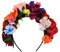 Merroyal Frida Kahlo Couronne de fleurs mexicaine pour la fête des morts, serre-tête Dia de Los Muertos - - Taille Unique