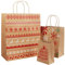 BELLE VOUS 18 STK Geschenktüten Weihnachten - Geschenkverpackung Papiertüten Kraftpapier 3 Größen (je 6 STK) - Geschenktasche mit Griff für Party Geschenk