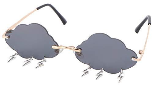 Amosfun Party Cloud Brille Mode Blitz Sonnenbrille Stilvolle Brille (Grau)
