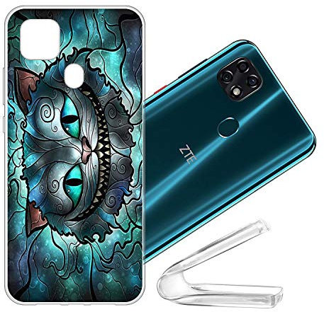 vingarshern Handyhülle ZTE Blade 10 Smart Hülle Silikon Bumper Case Schutz,Dünne Flex Weich Fallschutz Stoßfest Schutzhülle ZTE Blade 10 Smart Cover Silikonhülle,Cheshire cat 02