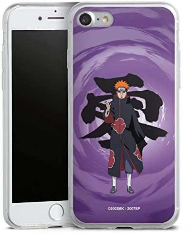 Slim Case extra dünn kompatibel mit Apple iPhone 8 Silikon Handyhülle transparent Hülle Pain Naruto Shippuden Akatsuki