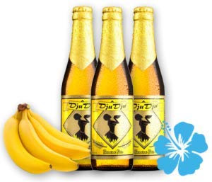 6 x DjuDju-Banana-Bier/DjuDju-Bananen-Bier Exotisches Afrikanisches Fruchtbier-Biermischgetränk Das ideale Geschenk. Gebraut nach einem uralten Rezept aus Ghana