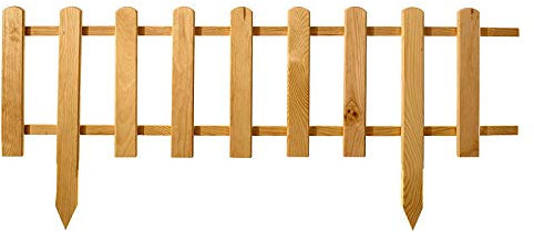 Staccionata in legno, pannello di recinzione impregnato impermeabile, recinzione da giardino anteriore, mini recinzione, recinzione ornamentale da giardino, recinzione a reticolo (94x30 cm, naturale)