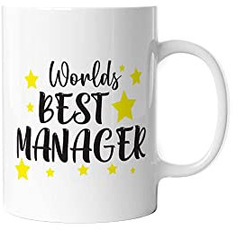 Personalised Mug for The Worlds Best Manager Perfect for Birthday, Xmas or Thank You Gift Idea Football, Rugby, Netball, Cricket, Swimming Also Available with a Matching Coaster