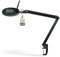 Lumeno LED Lupenleuchte 7213SW Lupenlampe mit 127 mm Echtglaslinse, Arbeitsplatzlampe, Kosmetiklampe, geeignet für Kosmetik, Bastler, Lesehilfe Vergrößerungslampe, 3 Dioptrien Schwarz