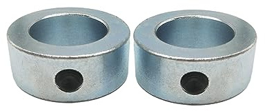 Vasemele Stellringe 2 Stück 20mm Stellringe Welle Wellensicherungen Wellenringe Stellring Achse Sackkarren Stellringe Welle Stahl Verzinkt mit M6 Innensechskantschrauben für Sackkarren Reifen