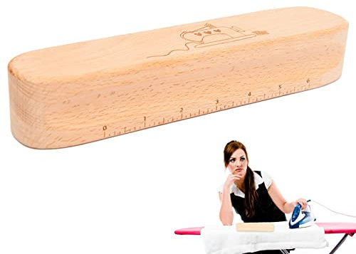 Botiniv Madera - Sastre Profesional Madera Dura - Herramienta Costura Clapper con Regla y Ranuras Laterales, Clappers útiles para Coser, acolchar, Bordar