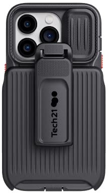 tech21 iPhone 14 Pro Evo Max Compatible with MagSafe Durable, Shock-Absorbing and Rugged Phone Case with Holster and 20ft FlexShock Multi-Drop Protection Black